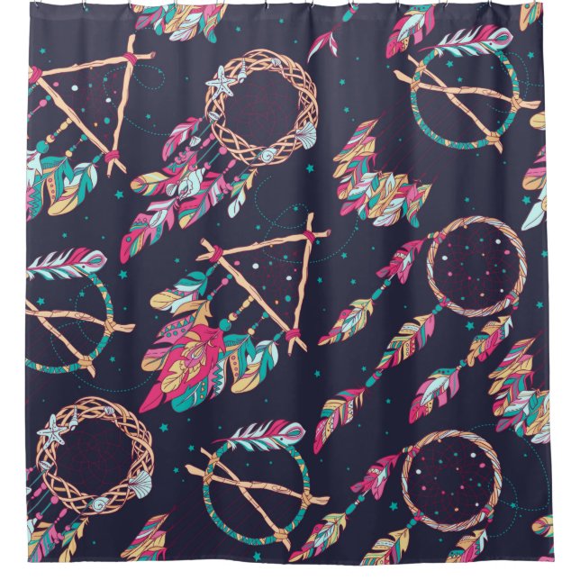 vintage Seamless Pattern with Different Dream Catc (Front)