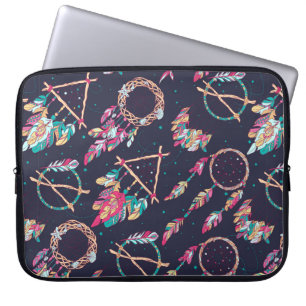 vintage Seamless Pattern with Different Dream Catc Laptop Sleeve
