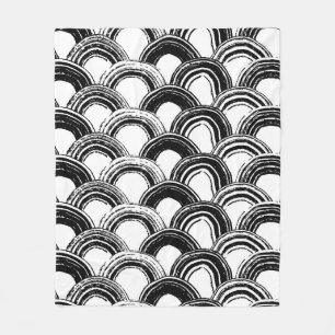 Vintage seamless pattern with dry brush arched str fleece blanket