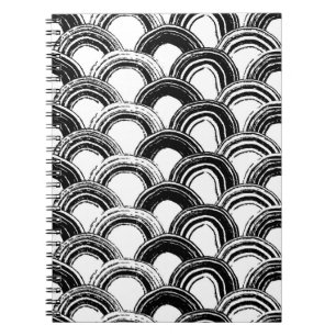 Vintage seamless pattern with dry brush arched str notebook