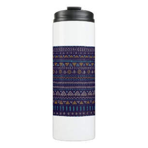 vintage seamless pattern with ethnic tribal hand-d thermal tumbler