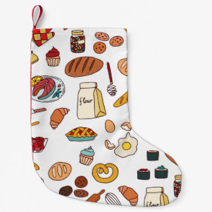 vintage seamless pattern with food. small christmas stocking