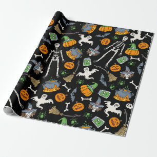 vintage seamless pattern with hand drawn coloured wrapping paper
