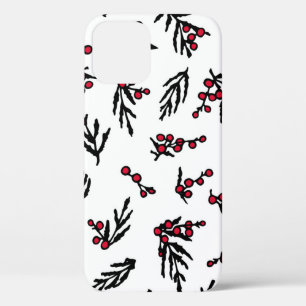 Vintage seamless pattern with hand drawn winter be iPhone 12 case