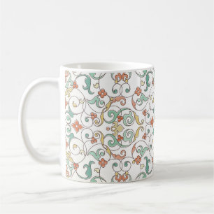 Vintage seamless pattern with line art ornament. V Coffee Mug