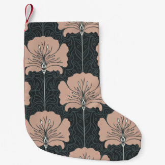 Vintage seamless pattern with pink flowers. Art no Small Christmas Stocking