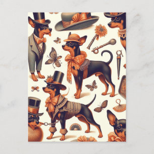 Vintage Seamless Pinscher Postcard