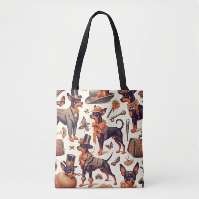 Vintage Seamless Pinscher Tote Bag (Front)