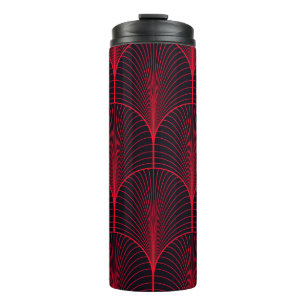 Vintage seamless red and black art deco wallpaper  thermal tumbler