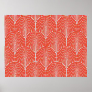 Vintage seamless red and gray art déco wallpaper p