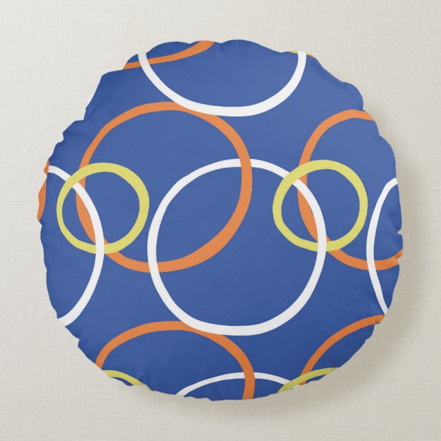 vintage seamless texture background pattern. Hand  Round Pillow (Front)