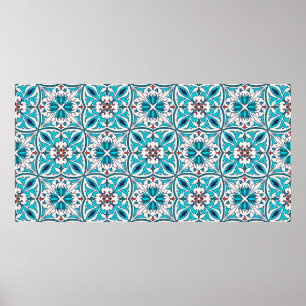 vintage seamless texture. Beautiful coloured patte Poster