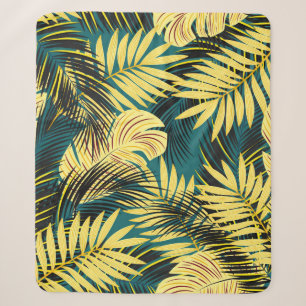 vintage seamless tropical pattern with palm leaves sherpa blanket