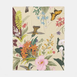 vintage seamless vintage floral pattern. Exotic fl Fleece Blanket