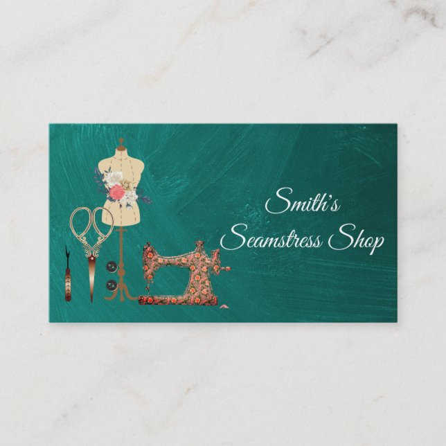 Vintage Seamstress Business Card (Front)