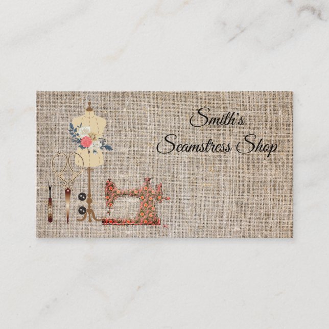 Vintage Seamstress Business Card (Front)