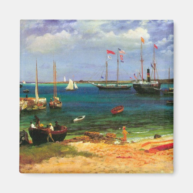 Vintage Seascape, Nassau Harbour by Bierstadt Magnet (Front)