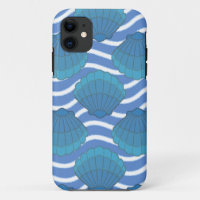 Vintage Seashell And Waves Pattern