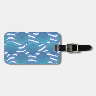 Vintage Seashell And Waves Pattern Luggage Tag