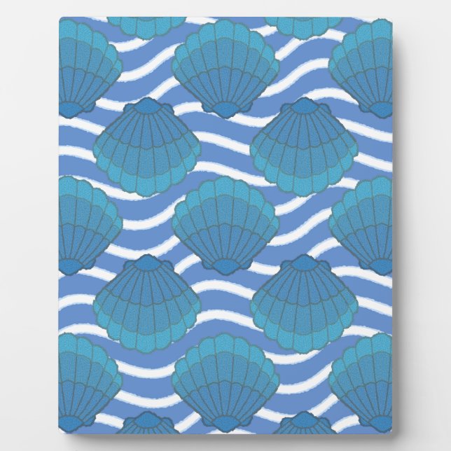Vintage Seashell And Waves Pattern Plaque (Front)