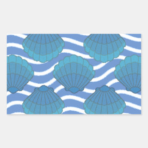 Vintage Seashell And Waves Pattern Sticker