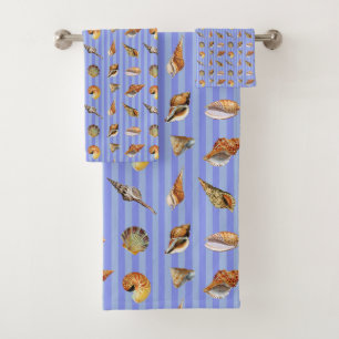 Vintage Seashell Bathroom Towel Set