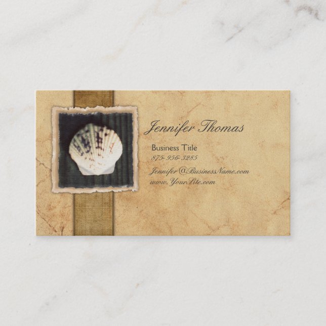 Vintage Seashell Business Card (Front)