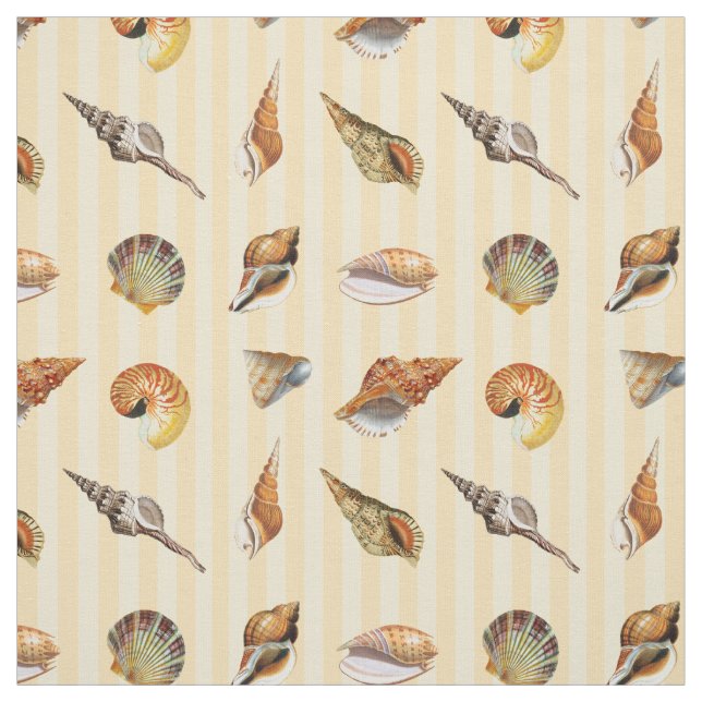 Vintage Seashell Fabric Sand Stripe (Swatch)