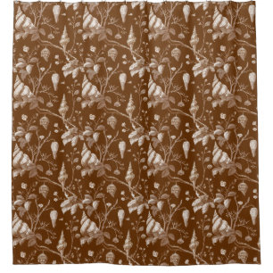 Vintage Seashell Toile Coastal Pattern