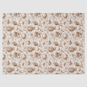 Vintage Seashell Toile Coastal Pattern (2) Tissue Paper