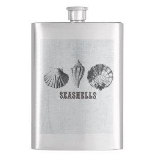 Vintage Seashells Hip Flask