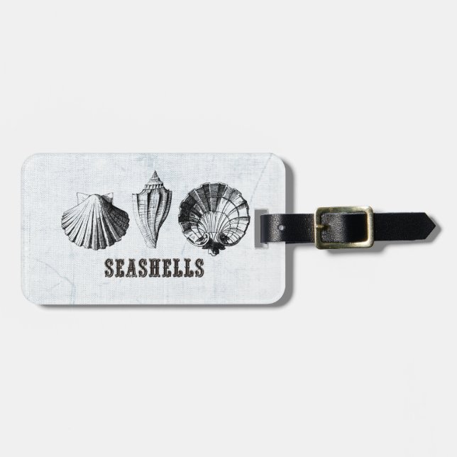 Vintage Seashells Luggage Tag (Front Horizontal)
