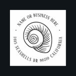Vintage Seashells Summer Beach Name Return Address Self-inking Stamp<br><div class="desc">Personalized rubber stamp for your holiday mailing return address, small business professional logo and custom info. Vintage and classic design to add some personal touch to your mail and package. Customize the text with your name or business name, address and contact information. Use the Design Tool to further edit the...</div>
