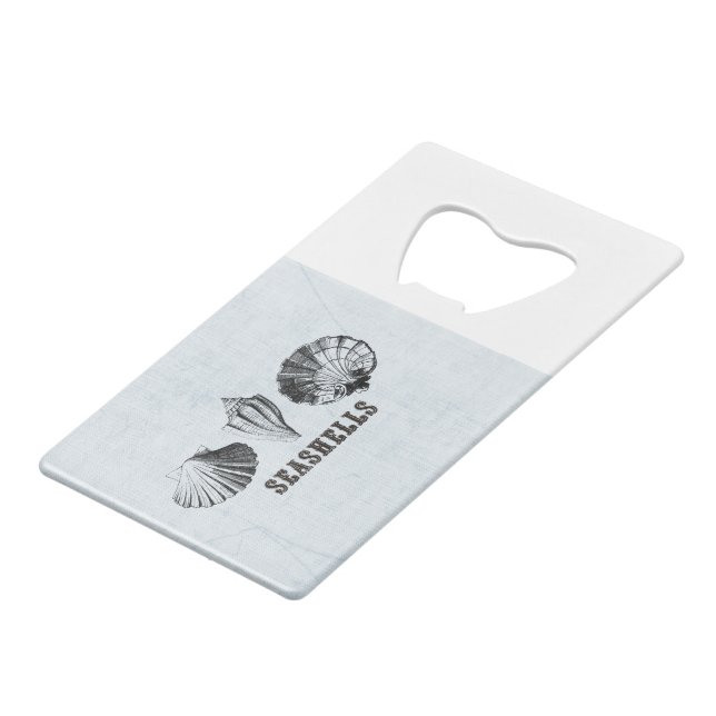 Vintage Seashells Wallet Bottle Opener (Front Angled)