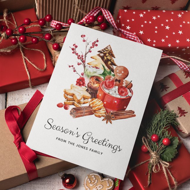 Vintage Season Greetings Gingerbread Christmas  Holiday Card (Creator Uploaded)