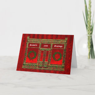 Vintage Season's Greetings Store Holiday Card
