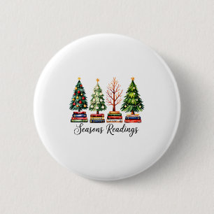 Vintage Seasons Readings All Booked For Christmas  2 Inch Round Button