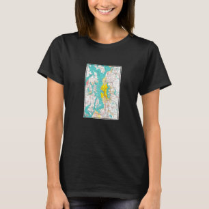 Vintage Seattle and the Puget Sound Map 1970 T-Shirt