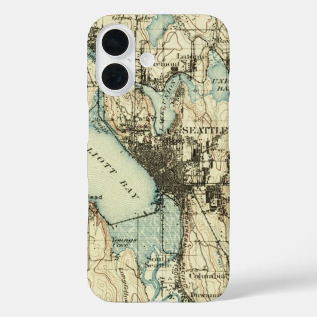 Vintage Seattle Map Case-Mate iPhone Case (Back)