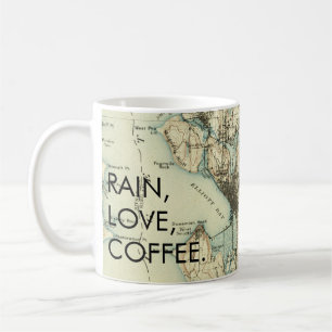Vintage Seattle Rain Love Coffee Mug