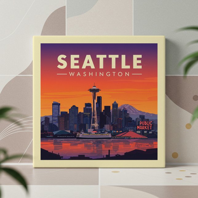 Vintage Seattle Washington Tile (Creator Uploaded)