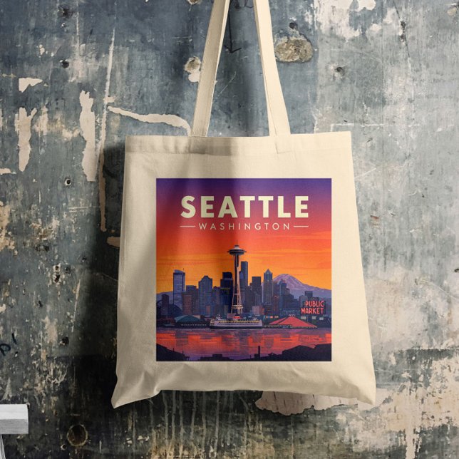 Vintage Seattle Washington Tote Bag (Creator Uploaded)