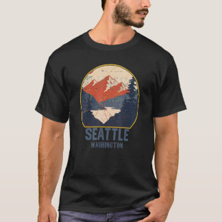 Vintage Seattle Washington Wa Mountains Hike Hikin T-Shirt