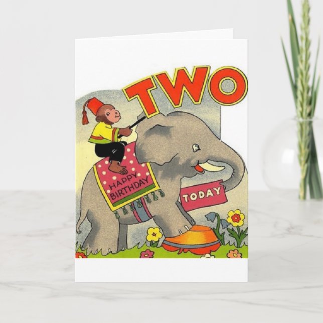 Vintage Second Birthday Card (Front)