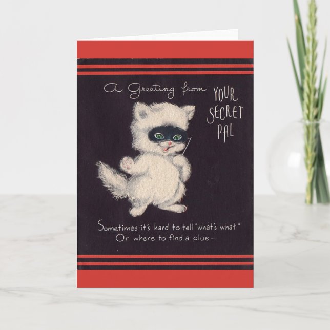 Vintage Secret Pal Greeting Card (Front)
