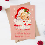 Vintage Secret Santa Gift Exchange Christmas Party Invitation<br><div class="desc">Secret Santa gift exchange party invitation featuring a vintage image of Santa Claus.</div>