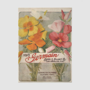 Vintage Seed Catalog 1911 Germain California Poppy Tissue Paper