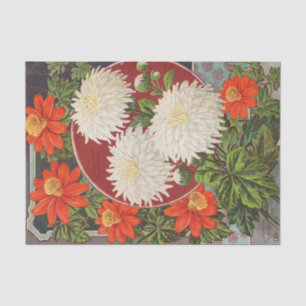 Vintage Seed Catalogue Large Colourful Flowers Tissue Paper