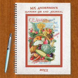 Vintage Seed Catalogue Personalized Garden Noteboo Notebook