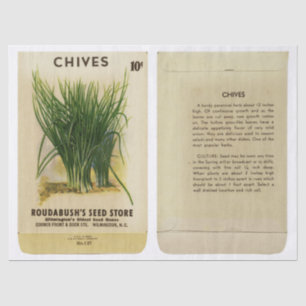 Vintage Seed Packet Chives and Instructions Tissue Paper